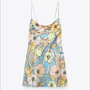 Zara Satin Effect Print Dress